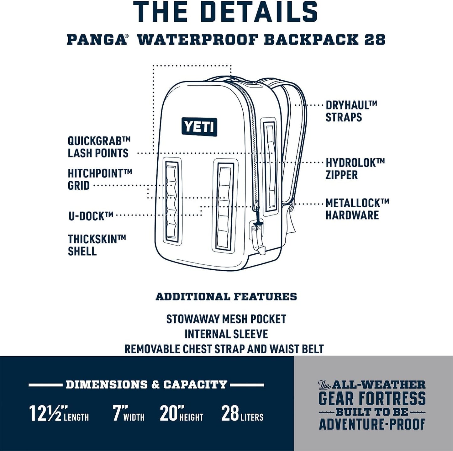 YETI Panga 28 Airtight Waterproof Submersible Backpack