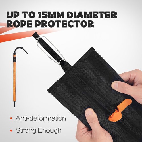 ProSSS Rope Protector Rock Climbing Arborist 26in PVC Polyester with Telescopic Fixation Straps and Rope Fixing Buckle