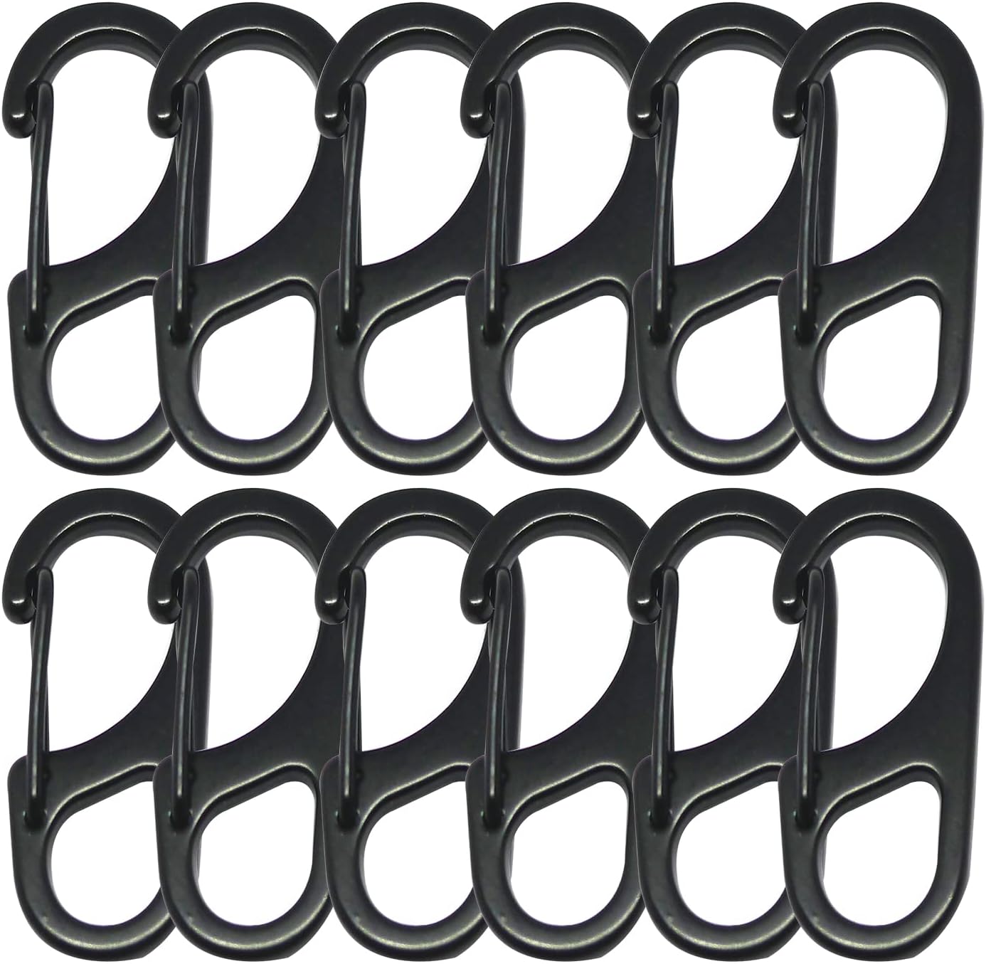Small Carabiner Clips 1.25 inch/1.85 inch Snap Hooks with Fixed Eye Spring Gate Keychain Parocord Rope Clasps Accessories