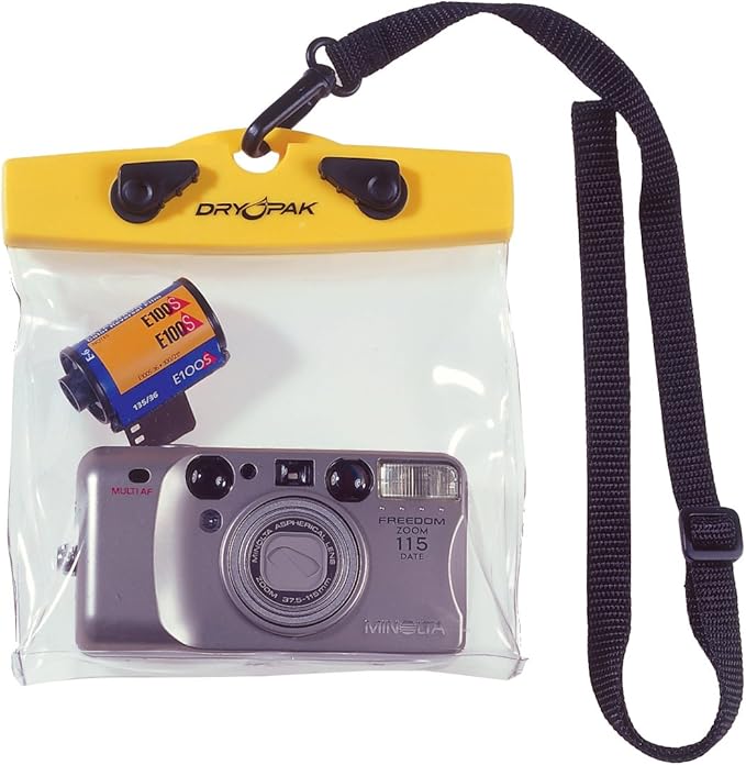 Dry Pack Camera Case, Clear, 6 x 5 x 1 1/2, Yellow/Clear