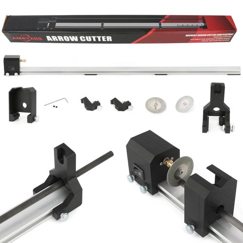 ZSHJGJR Archery Electric Arrow Cutter Saw 12000 RPM Electric Reciprocating Saw Adjustable Arrow Shaft Cutting Tool with Corundum Saw Blades for All Kinds Arrow Shaft DIY Accessory
