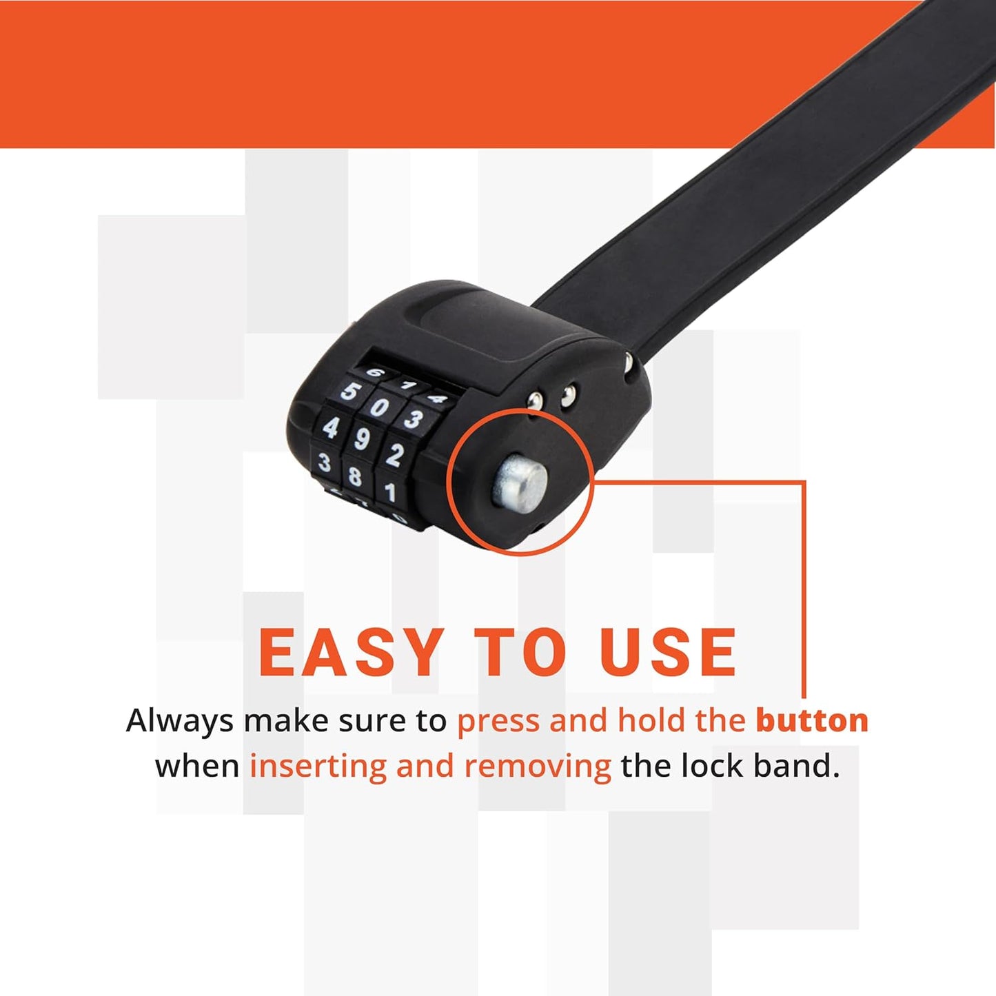 OTTOLOCK Cinch Lock - Lightweight Anti Theft Compact Combination Bike Lock, Ideal for Quick Stops, Bicycle Accessories, Stealth Black, 30 Inch