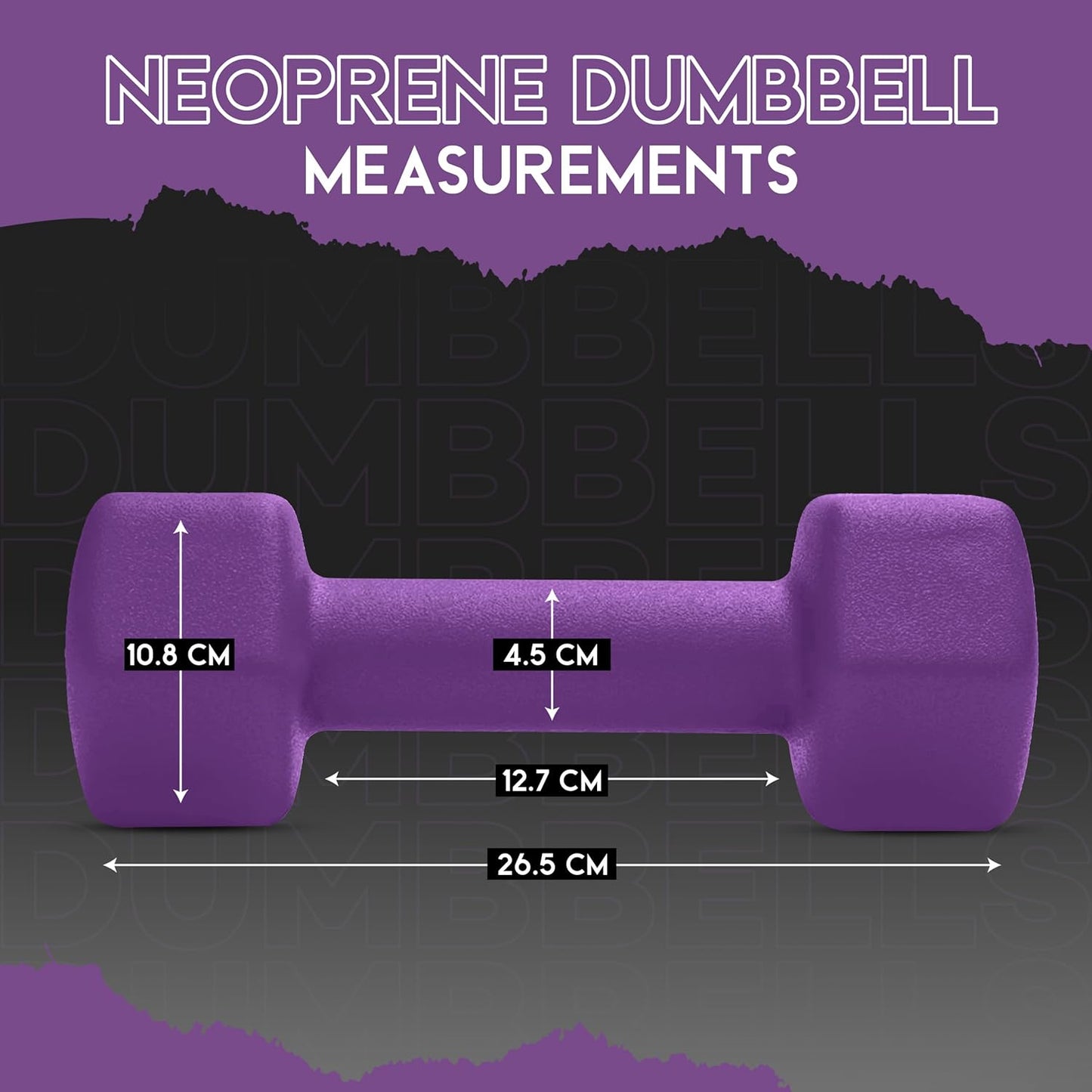 Neoprene Dumbbell Set of 2, Non-Slip, Hex Shape, Free Weights for Muscle Toning and Strength Building - Portable Home Gym Hand Weights