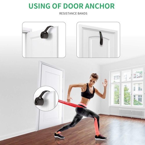 WIKDAY Pull Up Resistance Band Set with Door Anchor Loop Workout Bands for Exercise Total 11PCS, Elastic Bands for Body Stretching, Crossfit Training at Home/Gym for Men & Women