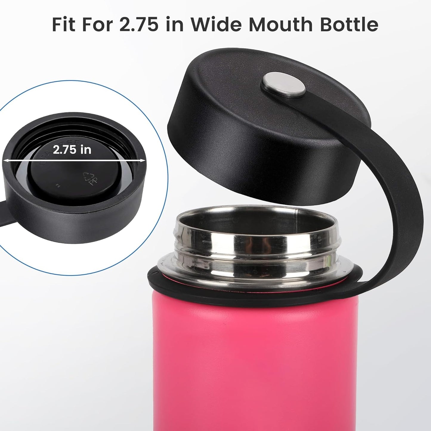 Replacement Lid for Hydro Flask Wide Mouth 12, 18, 32, 40 oz Water Bottles, Wide Mouth Lid for Hydro Flask and Other Sports Water Bottles, BPA-free, Leak Proof