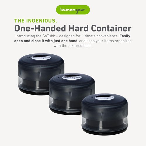 humangear GoTubb | Hard Container | Easy Open | Food-Safe Material, Clear/Blue, Large