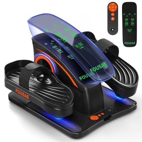 Under Desk Elliptical, Upgraded 6 Adjustable Resistance &15 Speeds Leg Exerciser While Sitting for Seniors with Forward & Reverse Direction, Ellipse Leg Exerciser with Touch Screen and Remote Control