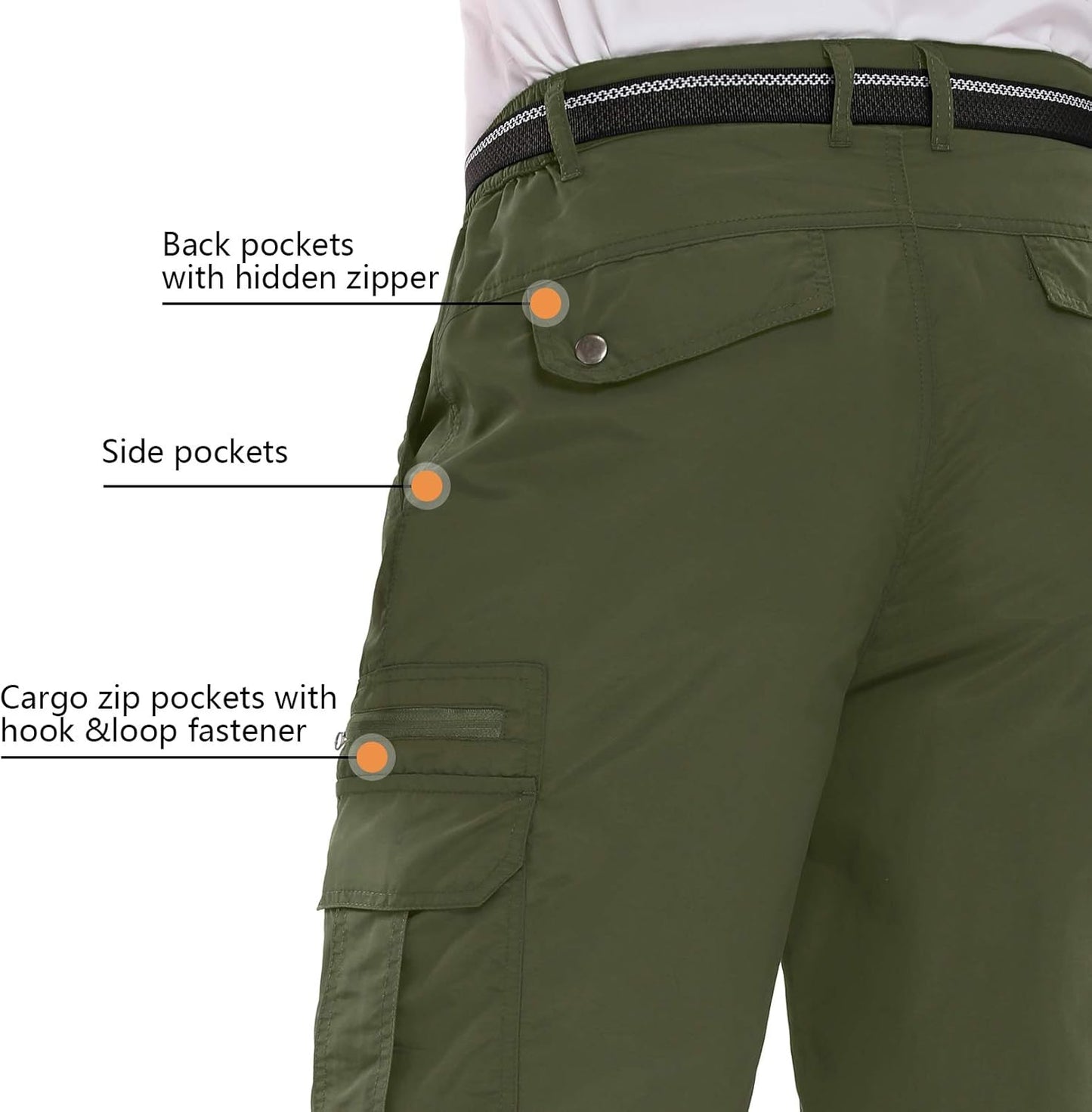 Toomett Men's Hiking Cargo Shorts Quick Dry Outdoor Travel Shorts for Men Fishing Camping Casual with Multi Pocket(6222,Army Green,36)