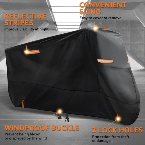 Bike Cover for 2 or 3 Bikes Outdoor Waterproof, 300D Oxford Heavy Duty Bicycle Cover Rain Dust UV Wind Proof Bike Tarp with Reflective Strips Storage Bag for Mountain Road Electric Bike