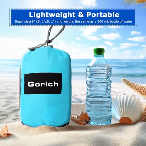 Gorich Beach Blanket Sandproof Waterproof, Extra Large 10'x9' Sand Free Beach Mat for 1-8 Adults, Lightweight & Quick Drying Picnic Mat for Outdoor Beach Travel Camping Hiking