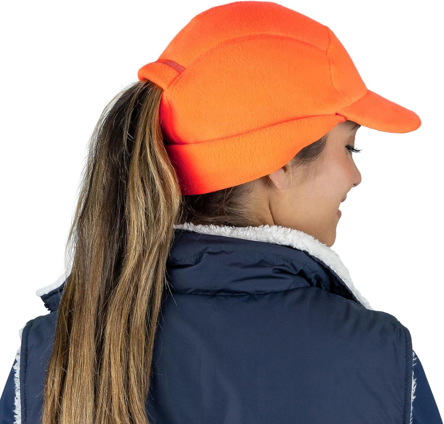 TrailHeads Fleece Ponytail Hat for Women – Trailblazer Reflective Winter Hat with Ponytail Hole for Workouts