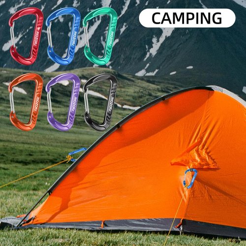 Carabiner Clips, 12KN (2697lbs) Heavy Duty, 4pcs Hook Rings, Caribeaners for Hiking, Outdoor, Keychain, Camping, Dog Leash and Harness, ect.(Black 4pcs)