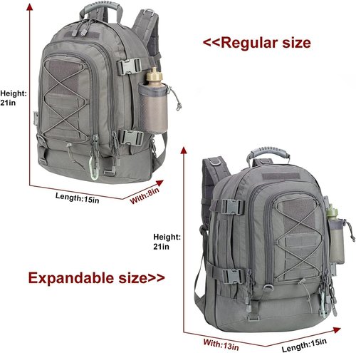 TheKidsRefined Expandable 40-64L Military Tactical Backpack 3 Day Bag Hiking Gym Sport Camping