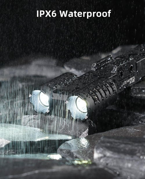 EZshoot 2000 Lumen Dual LED Rifle Light with USB Rechargeable, Rifle Flashlight Compatible with Picatinny Rail, Rechargeable Tactical Flashlight for Rifle with Strobe Mode