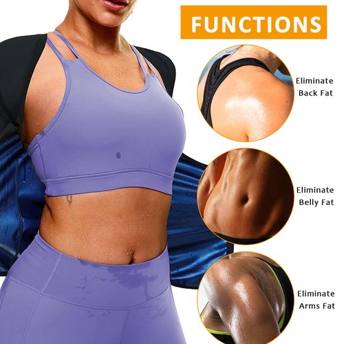 BXVX Sauna Suit Shirt Waist Trainer Vest for Women Sweat Tank Top Shaper with Zipper XL