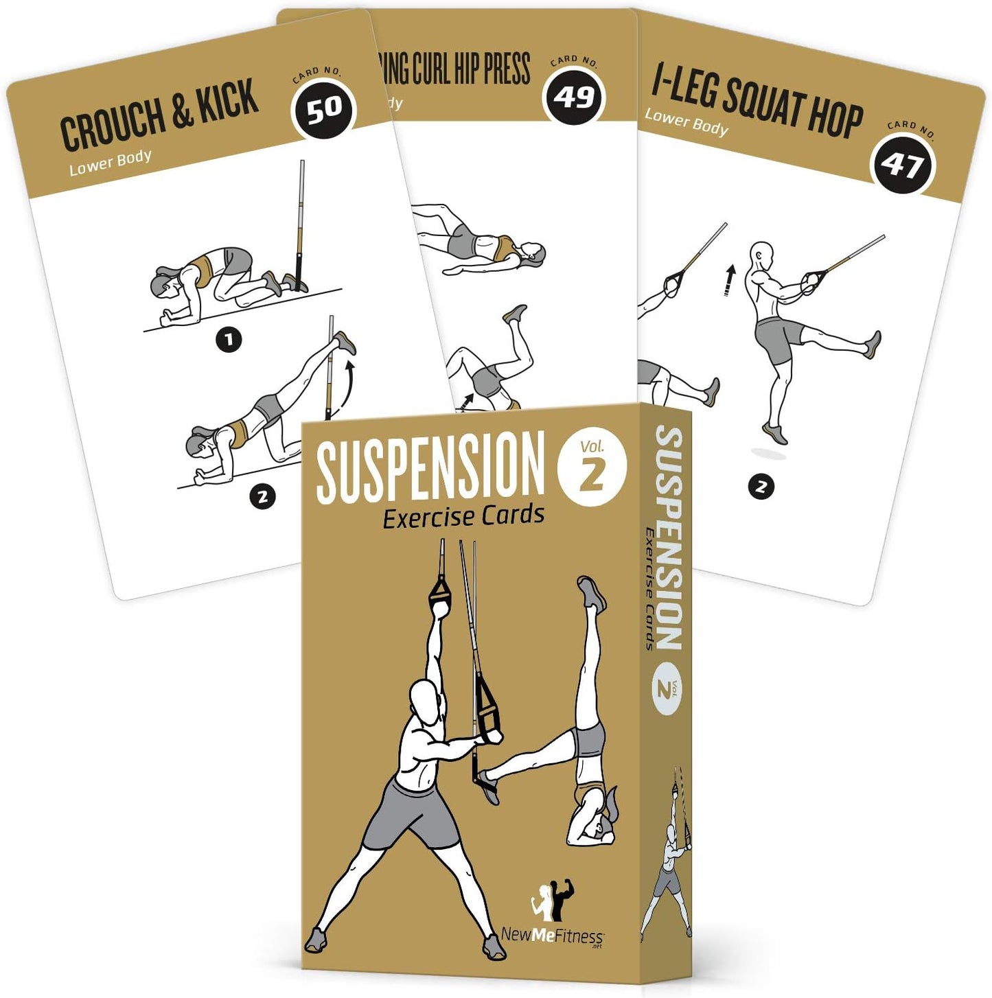 NewMe Fitness Yoga Pose Workout Cards, Instructional Fitness Deck for Women & Men, Beginner Fitness Guide to Training Exercises at Home or Gym