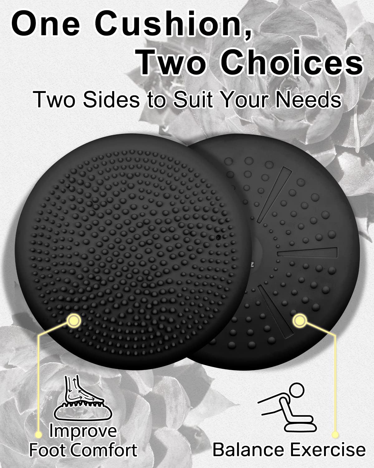 Tumaz Wobble Cushion - Wiggle Seat to Improve Sitting Posture & Stay Focused for Sensory Kids, Balance Disc to Core Strength & Flexible Seating [Extra Thick Balance Board, Pump Included Wobble Board]