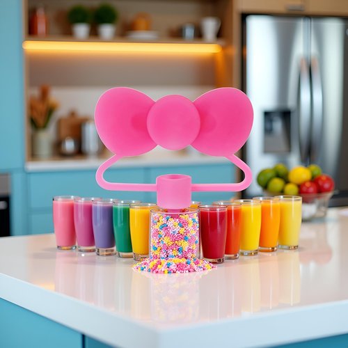 Pink Straw Cover for Stanley 40&30 Oz Cup, 10mm Silicone Straw Covers Cap for Stanley Cup Accessories, Cute Topper for Tumblers, Reusable Tip Lids