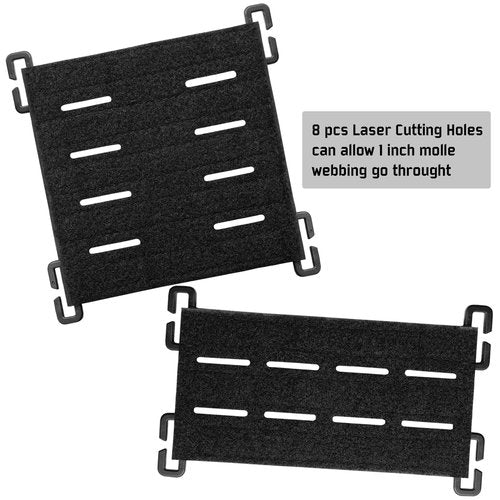 Molle Hook & Loop Tactical Pad Panel Attachment,2 Pack Laser Cutting Molle Patch Display Holder Adapter for Backpack