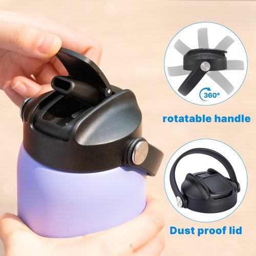 Bluwing Replacement Lid for Owala Freesip, Replacement Cap Lid with Straw Compatible with Owala Freesip 16oz 24oz 32oz 40oz, BPA-Free (Black)