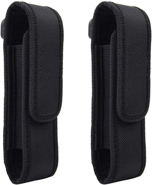 2 Pcs Flashlight Holster Pouch Holder Flash Light Belt Pouch Carry Case for 5"-7" Tactical Flashlight with Stretch Capability&Durable Nylon