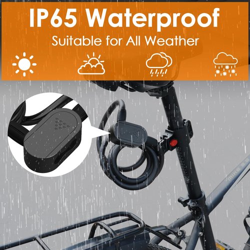 Eseesmart Fingerprint Bike Lock with Keys, 4.92 Feet Cablelock Electric Scooter Lock Heavy Duty Anti Theft Waterproof with Mounting Bracket, Bike Accessories for Bicycle, Electric Scooter, Motorcycle