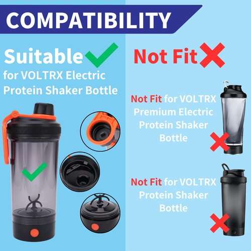YINORD Gasket Replacement for VOLTRX Electric Protein Shaker Bottle, Shaker Bottle Gasket Silicone Sealing Ring Seal Parts Replacement,Compatible with VOLTRX USB Rechargeable Mixer Cup (7)