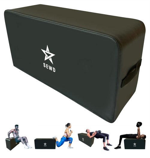 Pilates and Yoga Bench by SEWD – Portable Workout Bench for Full Body Exercise with Handle – Weight Training, AB Workout, Hip Thrust and Glute Training Home Gym Equipment (Flat Weight Bench)