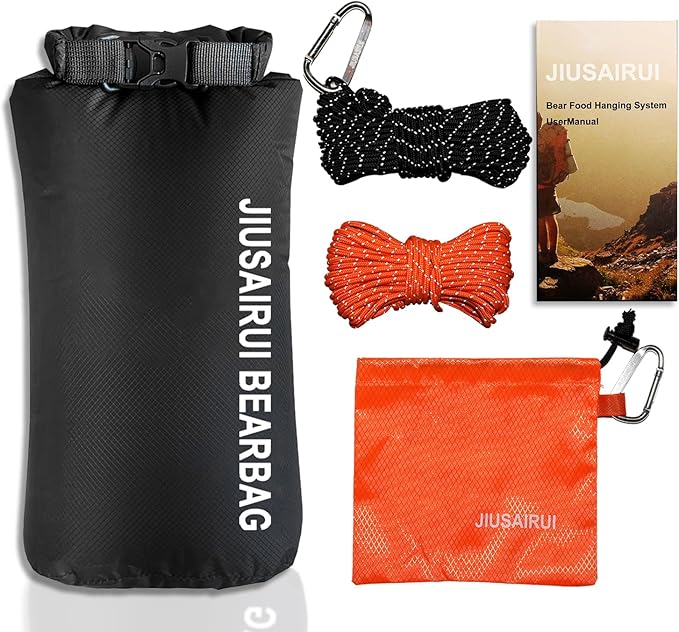 6.7Oz Ultralight Bear Bag Hanging Kit: 30D Waterproof Bear Proof Food Storage for Backpacking and Camping Alternative to Bear Canister (5L)