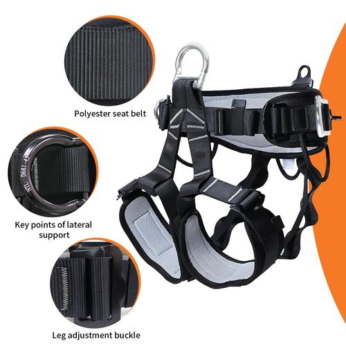 Tree Climbing Gear, Tree Climbing Spikes with Adjustable Climbing Straps and Steel Core Flip Line, Tree Climbing Kit with Triple Lock Lanyard Adjuster, Tree Climbing Equipment for Tree Work