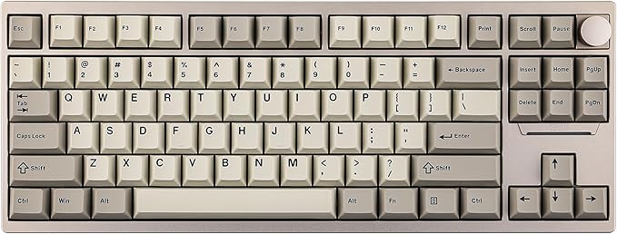 EPOMAKER P87 TKL Aluminum Wireless Gaming Keyboard, QMK/VIA Programmable, 87% Bluetooth/2.4Ghz/USB-C, with CNC Metal Knob and RGB Backlight (Khaki, Wisteria Tactile Switch)