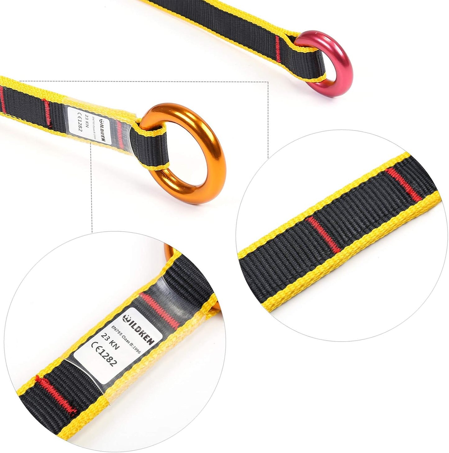 WILDKEN Tree Arborist Friction Saver Tree Climbing Cambium Saver Loop Belt Sling Retrievable Anchor 35.4 inch/43 inch