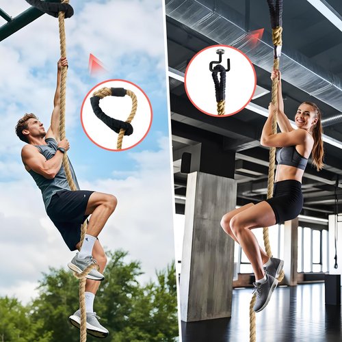 Brobantle Workout Fitness Climbing Rope 20ft, 1.5" Diameter Gym Climbing Rope for Strength Training,Exercise Climbing Rope for Adults Outdoor Indoor