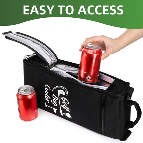 WRINGKIT Golf Cooler Bag, Soft Sided Insulated Cooler Golf Bag, Keeps 6 Beer Cans or 2 Wine Bottles Cold for Hours, Golf Bag Beer Cooler Sleeve, Fits Discreetly in Golf Bags, Golf Accessories for Man