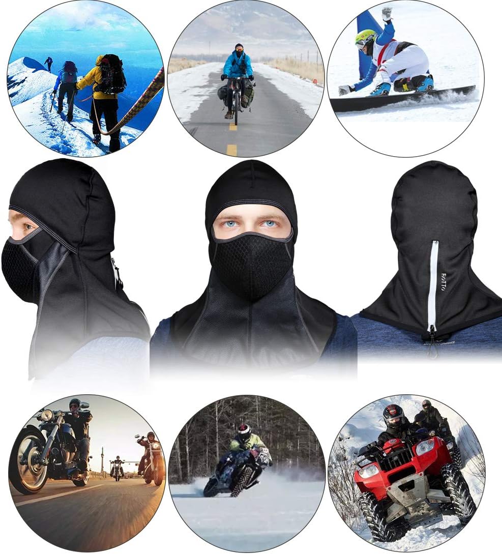 ROTTO Balaclava Face Mask for Motorcycle Motorbike Cycling Winter Full Face Masks Thermal Polar Fleece for Men Women