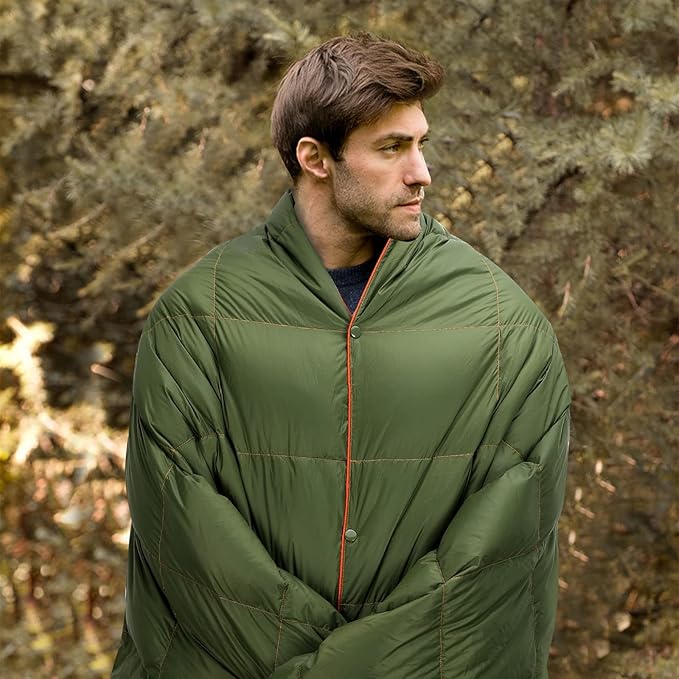Down Blanket Camping Quilt - Lightweight, Packable, Puffy, Wearable, Water Resistant, Backpacking Quilt for Outdoor Camping, Travel and Hiking