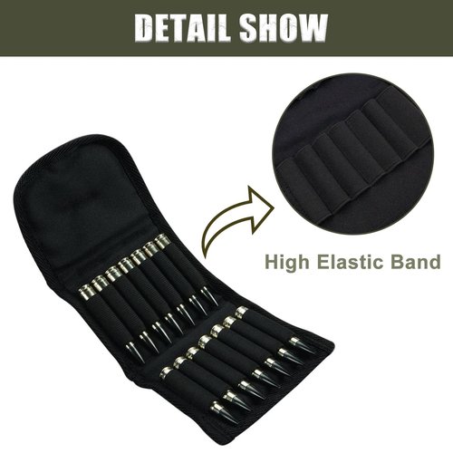 Tactical Ammo Pouch for Bullets Foldable Ammo Carrier with 14 Cartridge Holders Magazine Pouch for Hunting Ammunition Carrier Bag for Shooting Range
