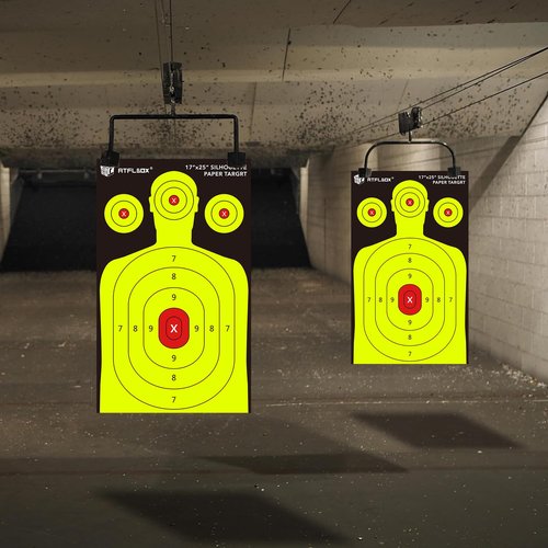 Atflbox 50 Pack 17X25 inch Silhouette Paper Target and 50 Pack 17X25 inch Battle Shooting Range Paper Target