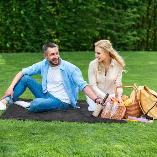Siegvoll Pocket Picnic Blanket for 1-2 Persons, 43.3x55.12″ Sand Free Beach Blanket, SandProof Waterproof Foldable Beach Mat, Lightweight Picnic Mat for Outdoor Hiking Camping Travel(Black)