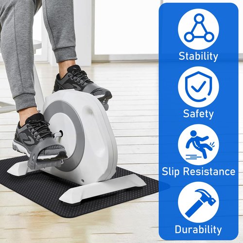 TOBWOLF Upgraded Double-Sided Non-Slip Workout Mat for Under Desk Elliptical, Exercise Mat for Ellipse Leg Exerciser as Seen on TV, Anti-Slip Mat Suitable for Leg Exerciser While Sitting for Seniors