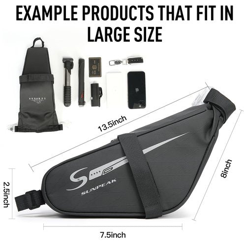 Sunpeak Bike Seat Bag Bicycle Saddle Bag Under Seat With tail light Waterproof Reflective Cycling Saddle Pack for Mountain Road Bikes Black