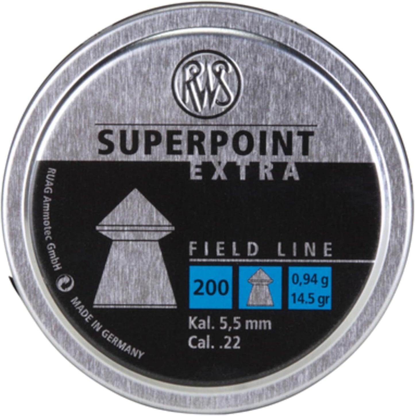 Umarex RWS Superpoint Extra Field Line Pellet Gun Pellets, 22 Caliber, 14.5 Grains, 200 Count
