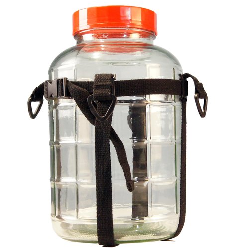 Storbuffs 1 Gallon Glass Jar Easy-Carry Straps,2 Gallon Glass Bottle Carrying Straps.with 4 Triangle Buckle,2 Adjustable Tote Straps.Gray,Polyester Cotton 1mm,Fit 0.5~2 Gallon,Black,not Included Jar