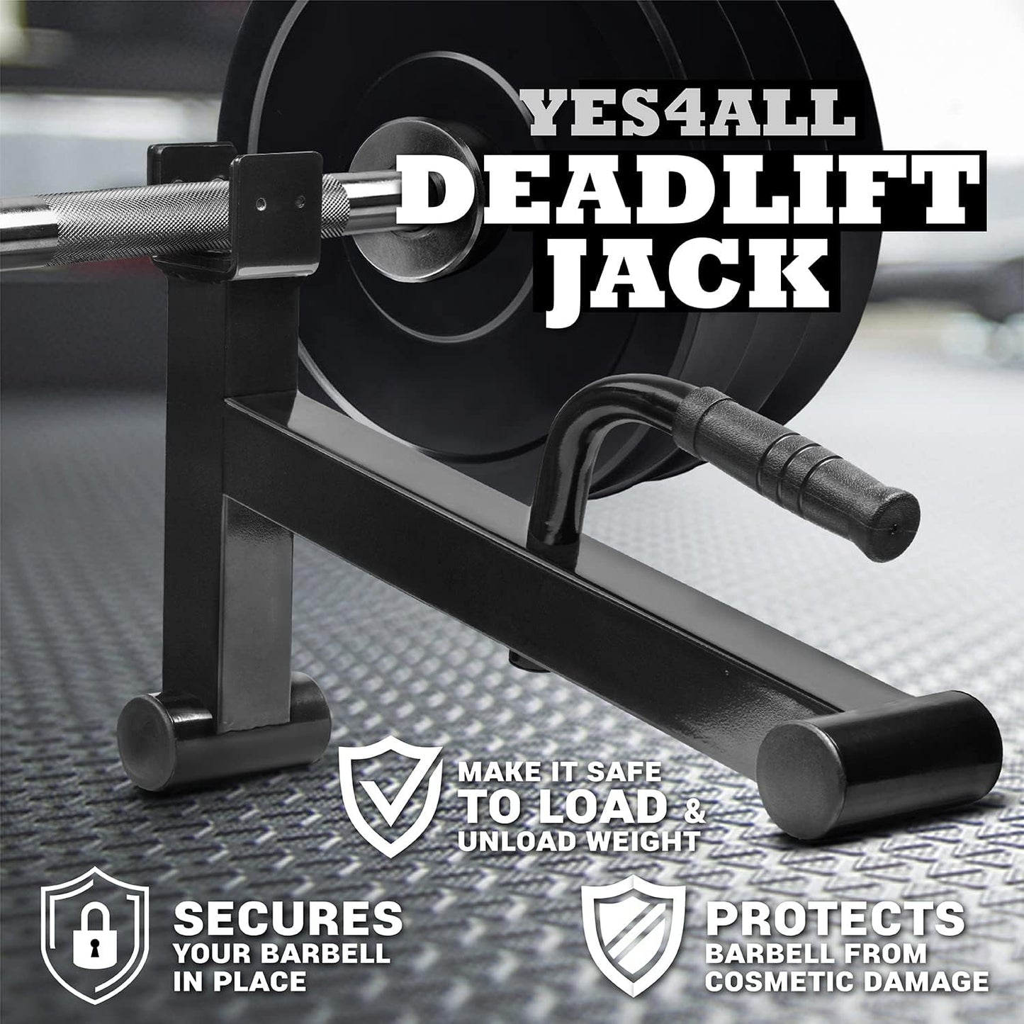 Yes4All Deadlift Jack/Barbell Stand – Holds 600lb Barbell Plates for Deadlift Exercise, Squat Wedge for Squat/Weight Training