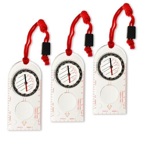 M‑Tac Liquid Filled Baseplate Compass – Glow‑in‑Dark Orienteering/Map‑Reading Compass for Hiking, Survival, Camping, Hunting, Navigation Set of 3