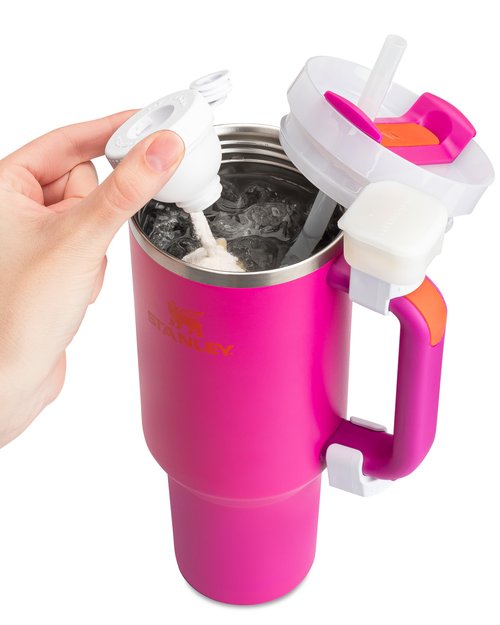 HydraClip [2 Pack] Funnel & Pill Case for Stanley Quencher, Stanley Cup Accessories 40 oz, Have your Health Ready on the go