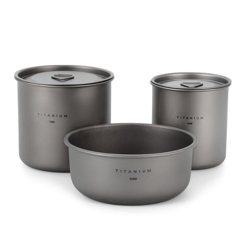 ArctikFox TITANIUM Cup 14 fl oz (420ml) w/Lid and handles - Ultralight Camping Pot, Portable Drinkware, Travel Coffee Mug