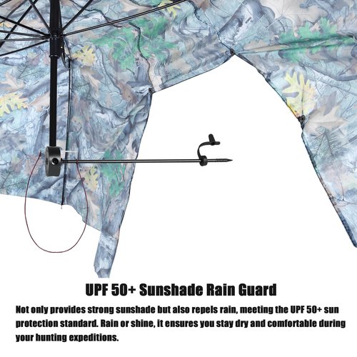 skiguard Hunting Tree Stand Umbrella, Weather-Resistant 57" Wide Camo Hunting Treestand Umbrella, Portable & Durable Shelter, Hunting Umbrella for Tree Stand, Hunting Gear and Accessories