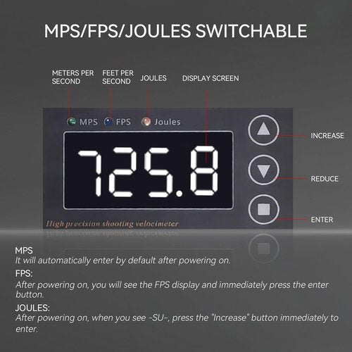 SC2000 Ballistic Chronograph for Rifle Shooting: Precision Speed Tester with FPS MPS Readings LCD Screens for Archery Arrow Bow