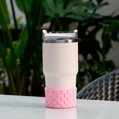 Soledea Silicone Bottom for Stanley Cup, Checkered Pattern Protective Silicone Boot for Stanley & Hydro Flask Water Bottle 12-24oz, Anti Slip Bottom Cover Bumper for Water Sport Bottles